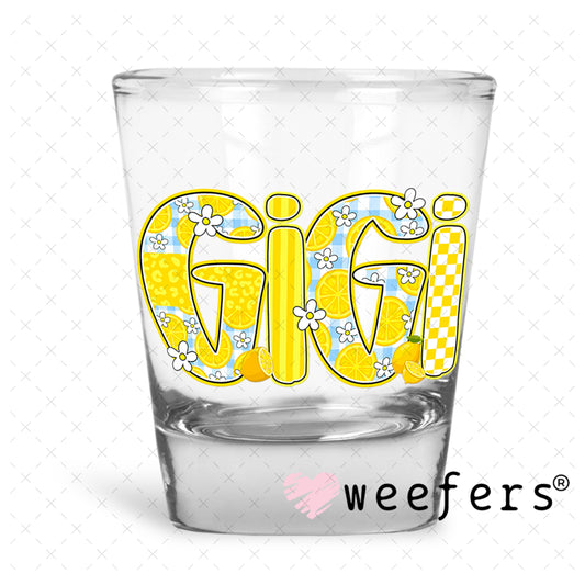 UV DTF Decal - Gigi Yellow Shot Glass Heavy Base Weefers