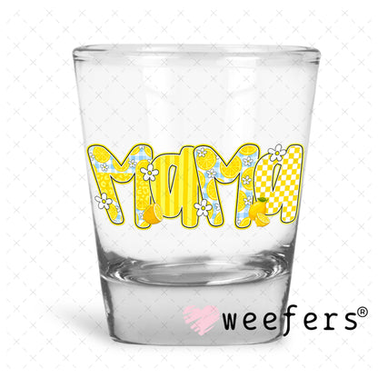 UV DTF Decal - Mama Sunny Yellow Shot Glass Heavy Base Weefers