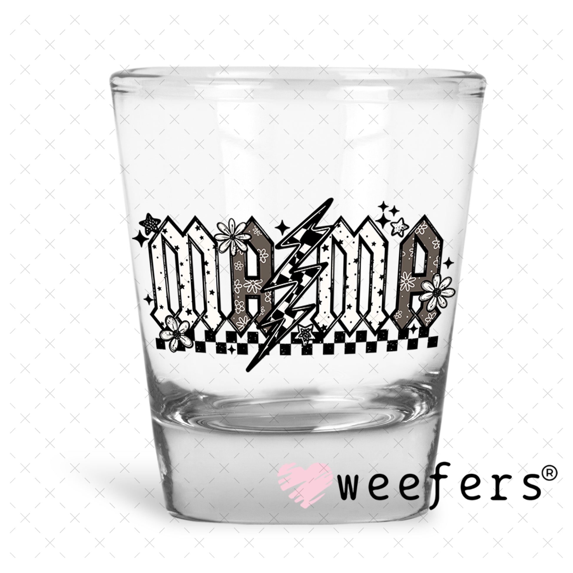 UV DTF Decal - Mama Lightening Bolt Shot Glass Heavy Base Weefers