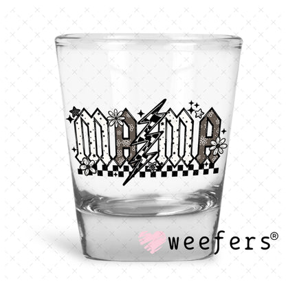 UV DTF Decal - Mama Lightening Bolt Shot Glass Heavy Base Weefers