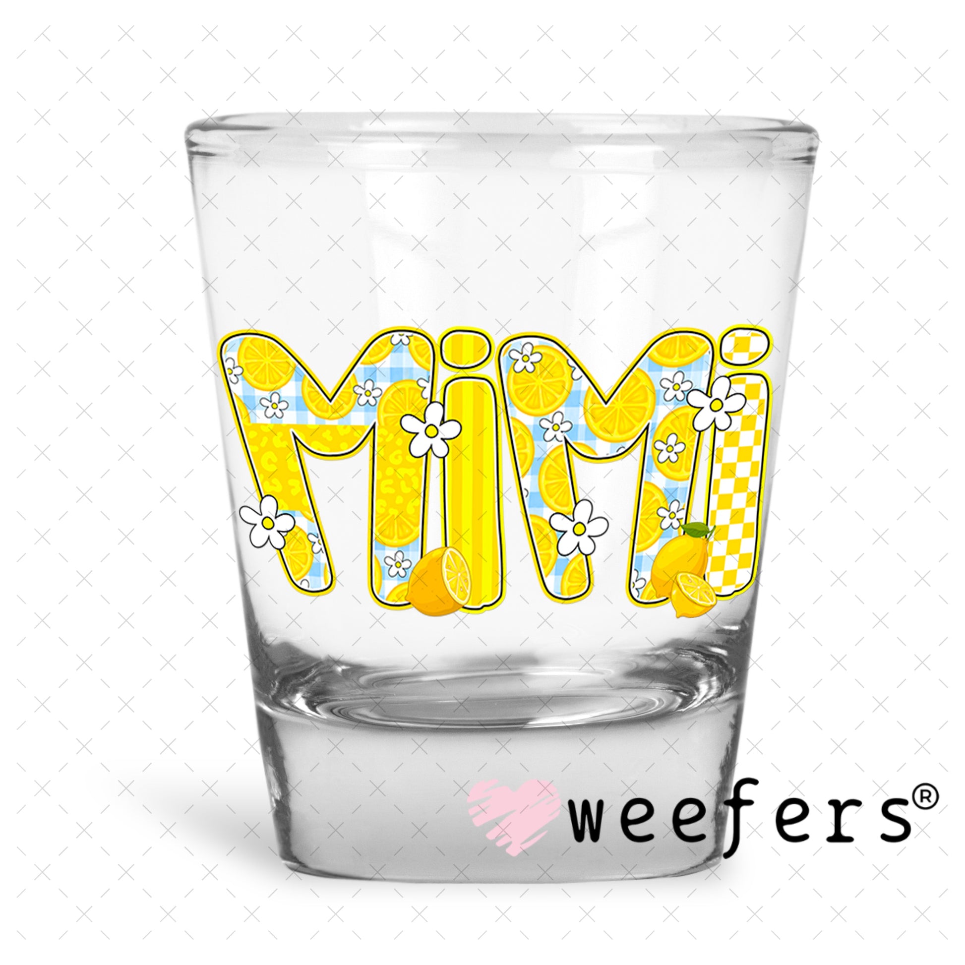 UV DTF Decal - Mimi Sunny Yellow Shot Glass Heavy Base Weefers
