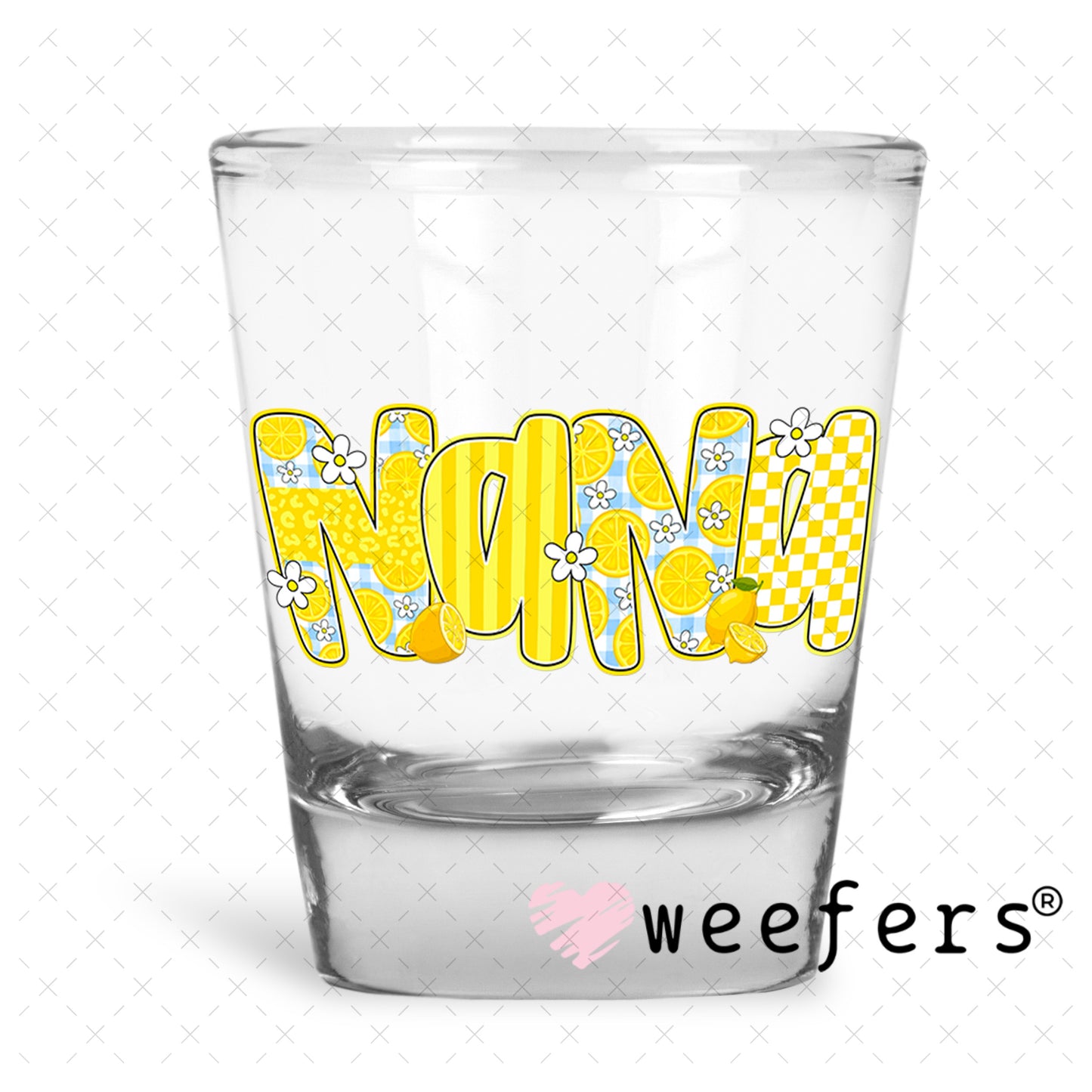 UV DTF Decal - Nana Sunny Yellow Shot Glass Heavy Base Weefers