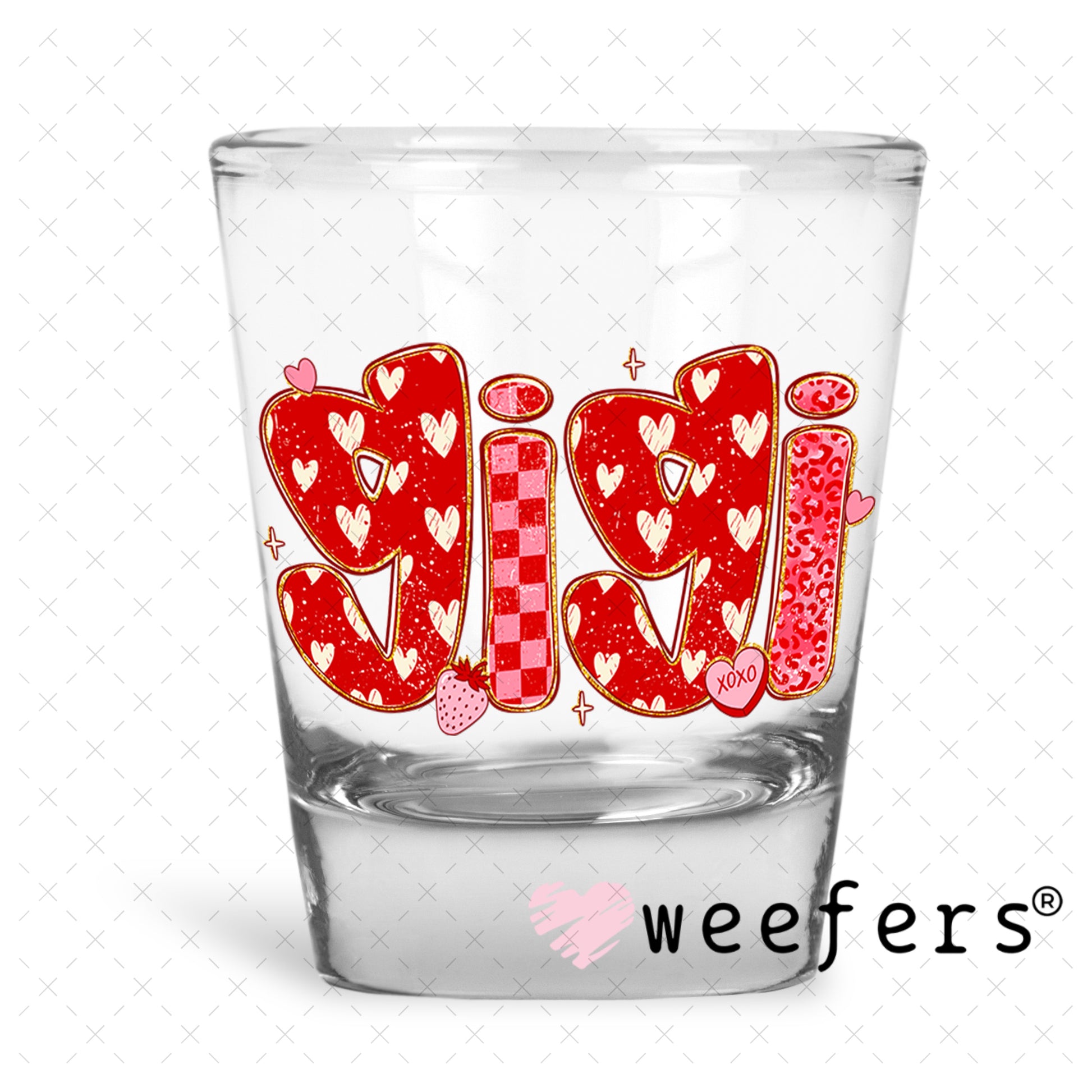 UV DTF Decal - Gigi Valentine's Day Shot Glass Heavy Base Weefers