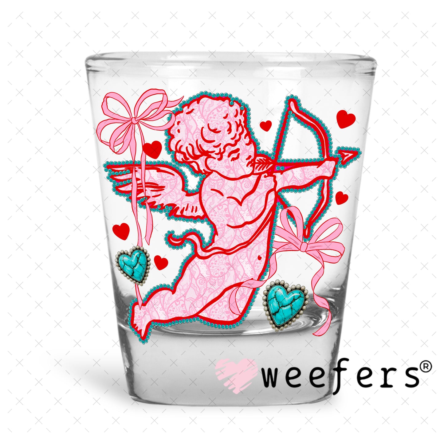 UV DTF Decal -Cupid Valentine's Day Shot Glass Heavy Base Weefers