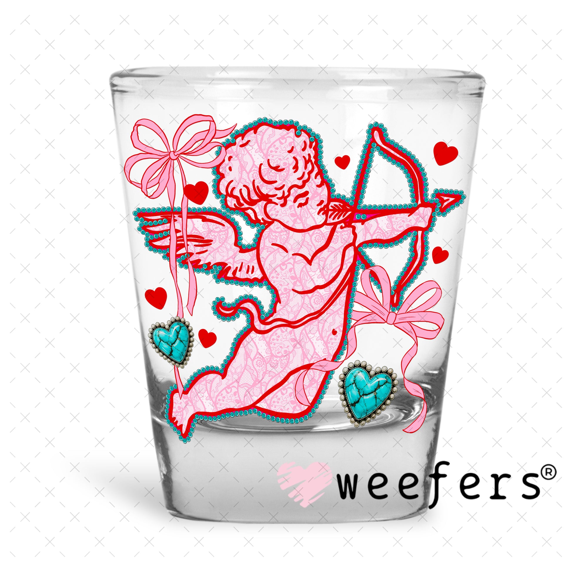 UV DTF Decal -Cupid Valentine's Day Shot Glass Heavy Base Weefers