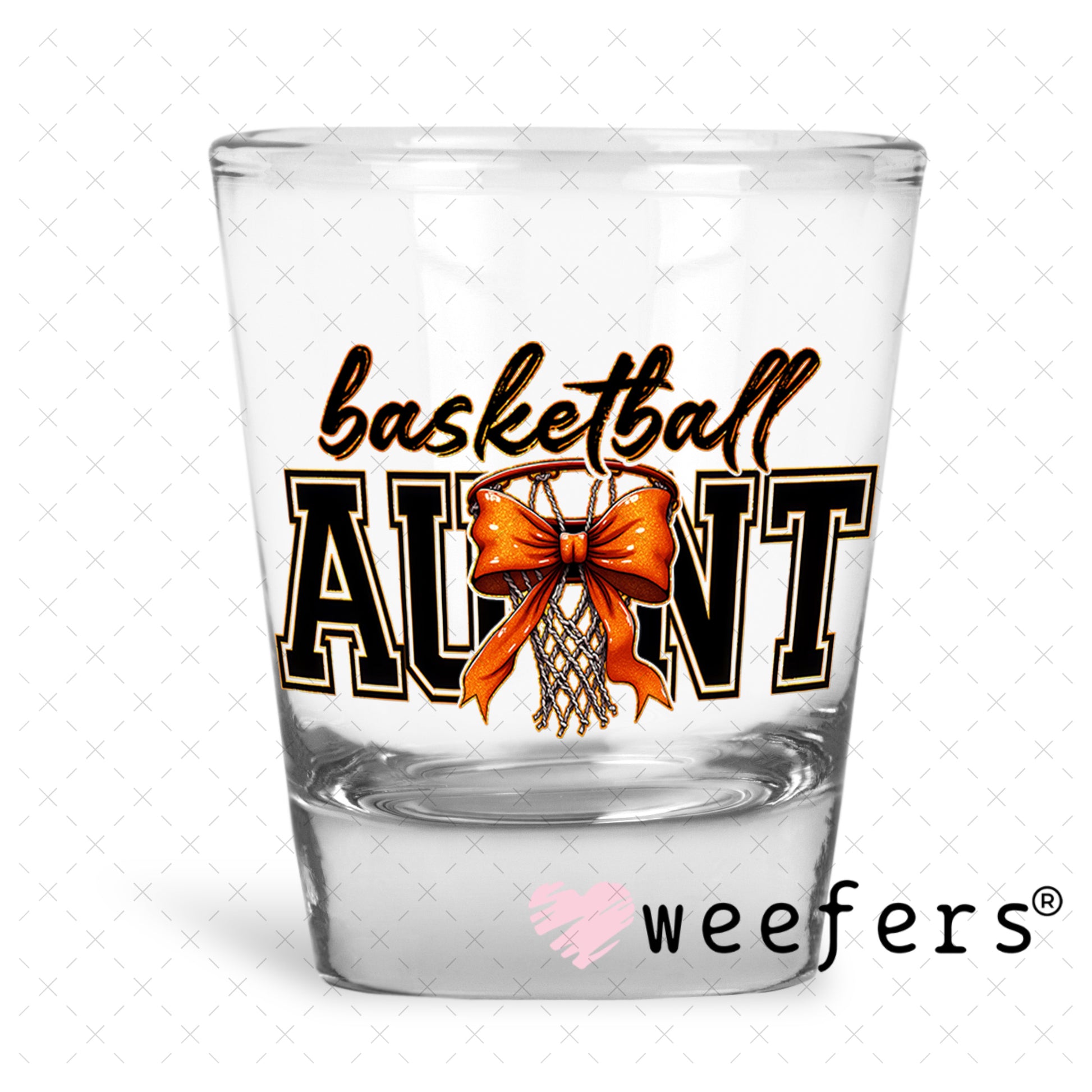 UV DTF Decal - Basketball Aunt Shot Glass Heavy Base Weefers