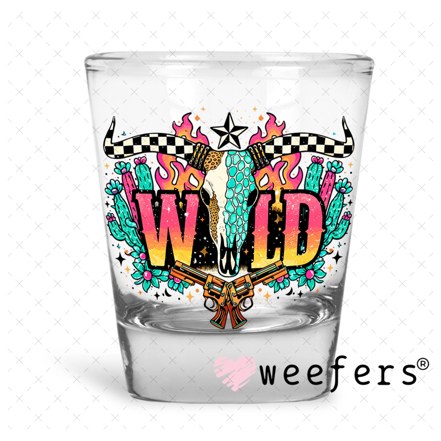 UV DTF Decal - Wild Western Shot Glass Heavy Base Weefers