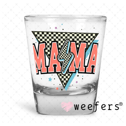 UV DTF Decal - Mama Salmon Lightening Bolt Shot Glass Heavy Base Weefers