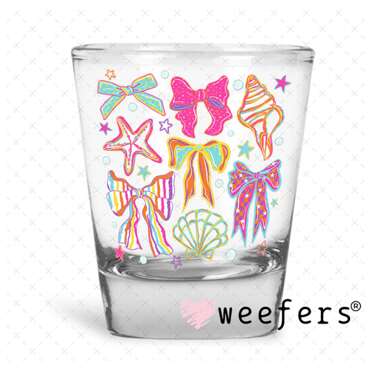 UV DTF Decal - Seashell Bows Shot Glass Heavy Base Weefers