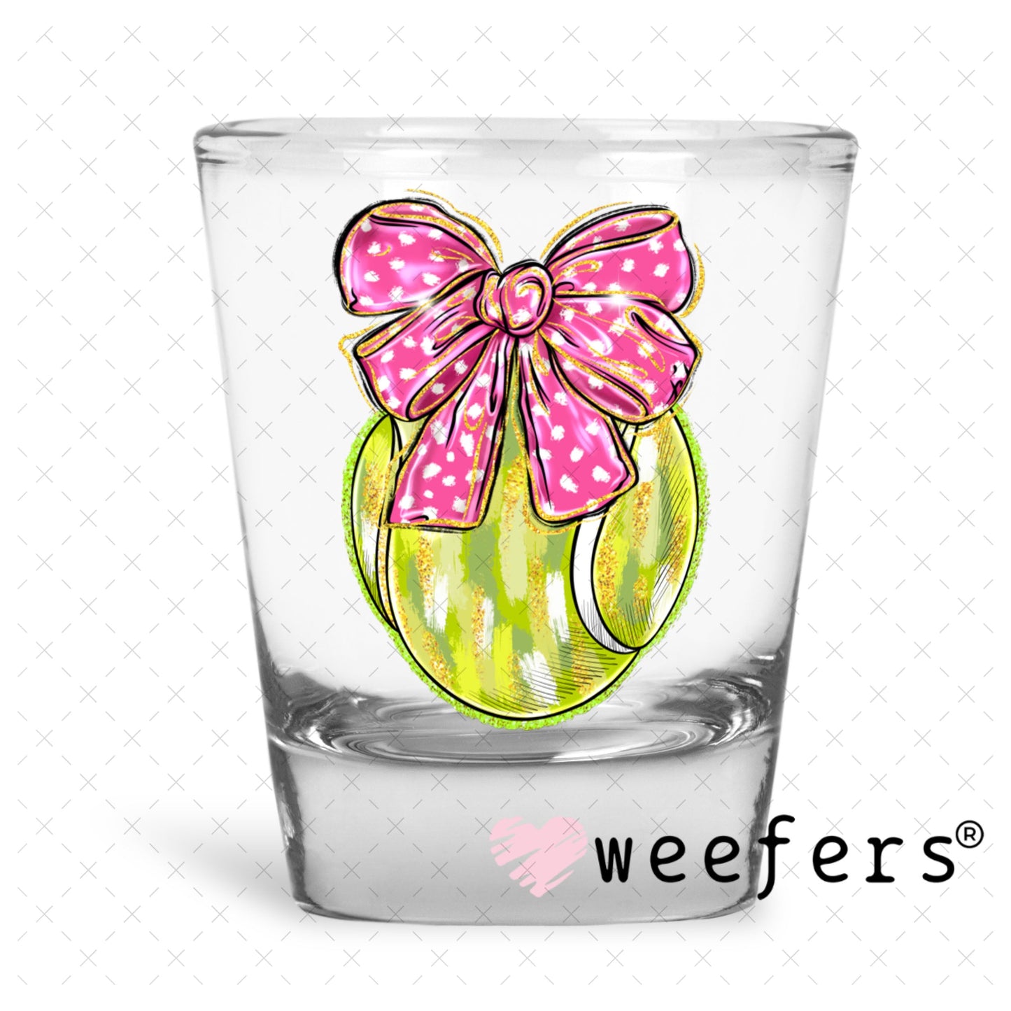 UV DTF Decal - Tennis Bow Shot Glass Heavy Base Weefers