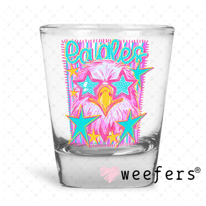 UV DTF Decal - Eagles Colorful Mascot Shot Glass Heavy Base Weefers