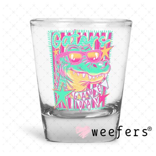 UV DTF Decal - Gators Game Day Colorful Mascot Shot Glass Heavy Base Weefers