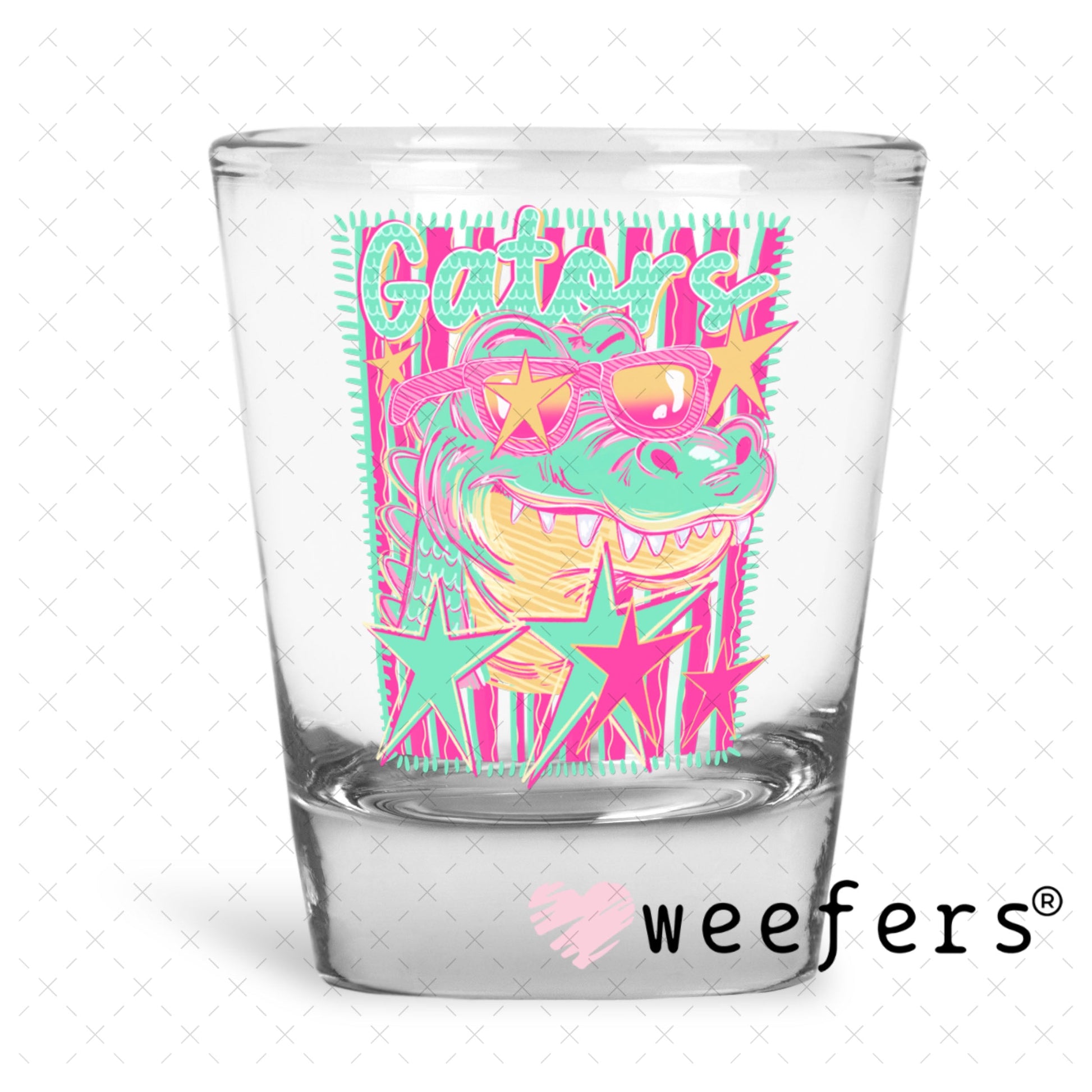 UV DTF Decal - Gators Colorful Mascot Shot Glass Heavy Base Weefers