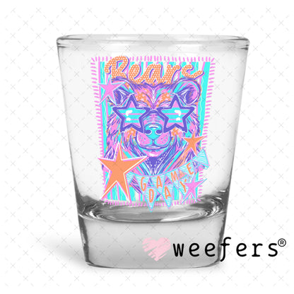 UV DTF Decal - Bears Game Day Colorful Mascot Shot Glass Heavy Base Weefers