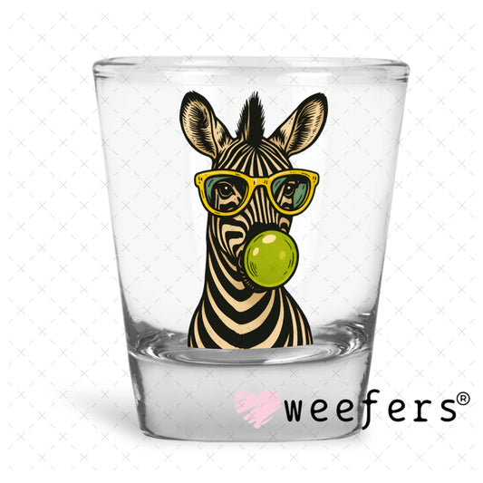 UV DTF Decal - Bubble Zebra Shot Glass Heavy Base Weefers
