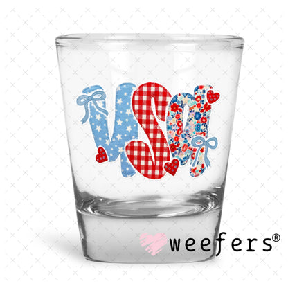 UV DTF Decal - USA Lace Shot Glass Heavy Base Weefers