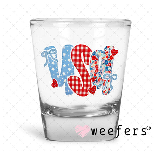 UV DTF Decal - USA Lace Shot Glass Heavy Base Weefers