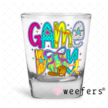 UV DTF Decal - Game Day Softball Shot Glass Heavy Base Weefers
