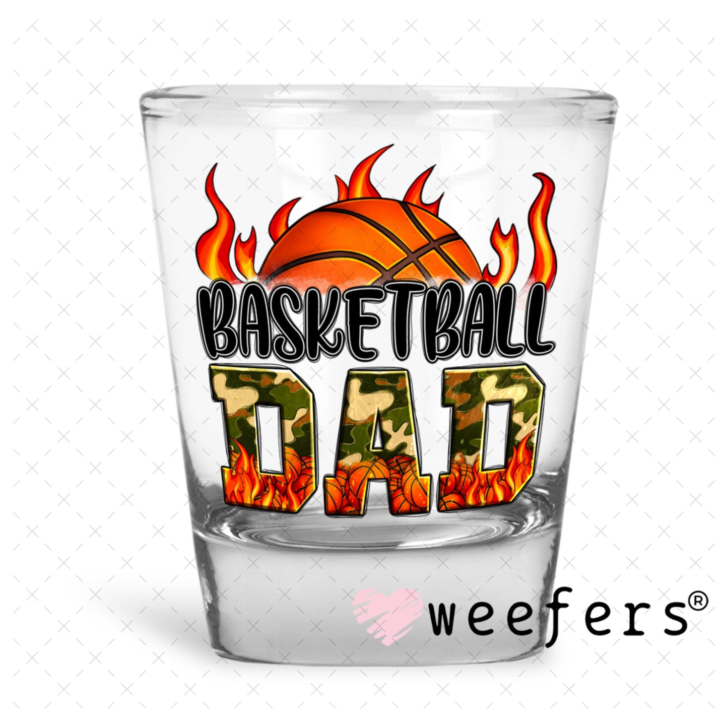 UV DTF Decal - Basketball Dad Shot Glass Heavy Base Weefers