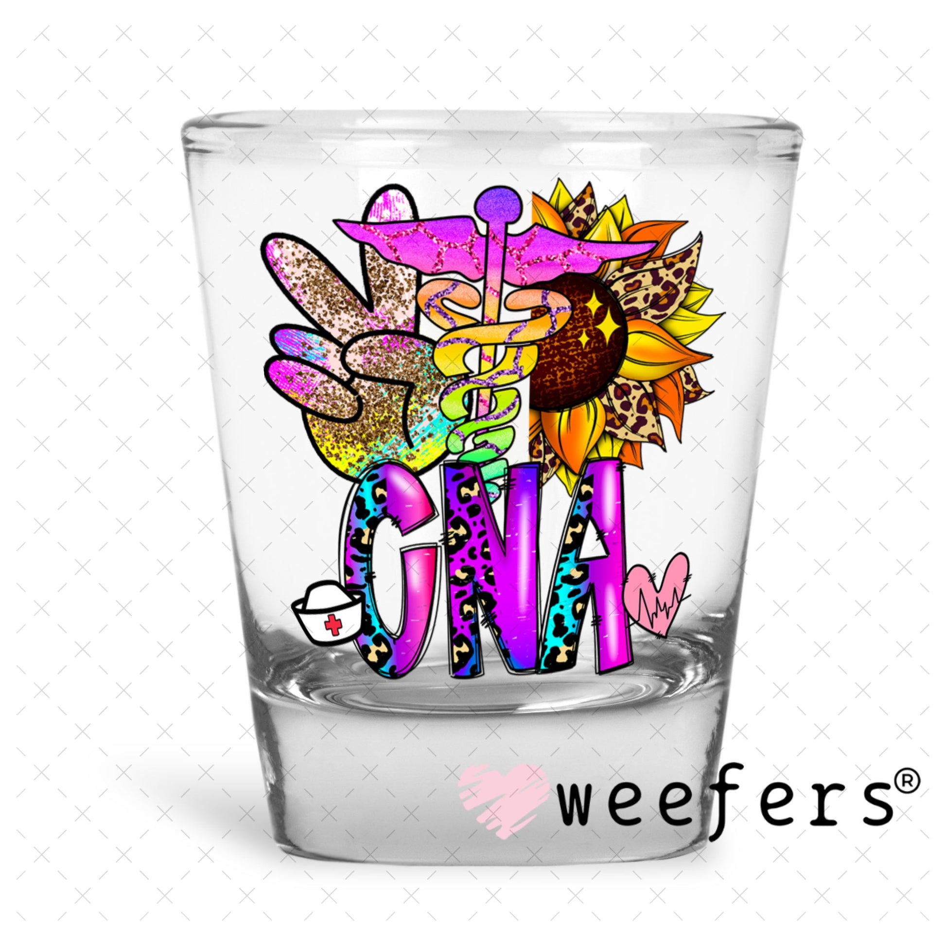 UV DTF Decal - CNA Sunflower Shot Glass Heavy Base Weefers