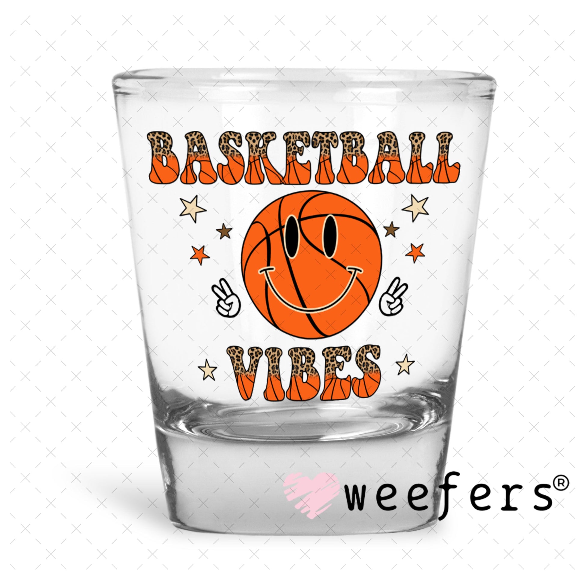 UV DTF Decal - Basketball Vibes Shot Glass Heavy Base Weefers