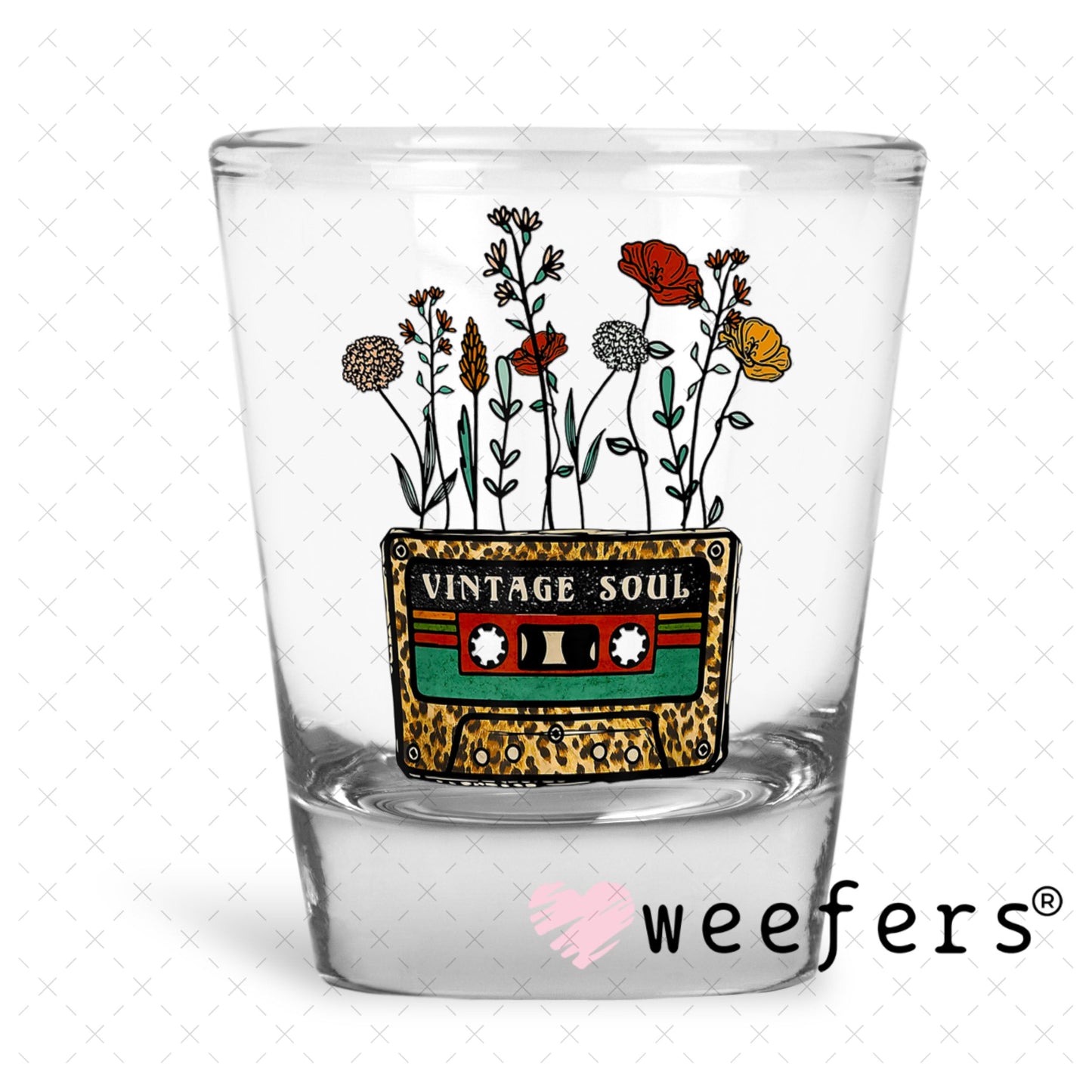 UV DTF Decal - Vintage Soul Cassette Shot Glass Heavy Base Weefers