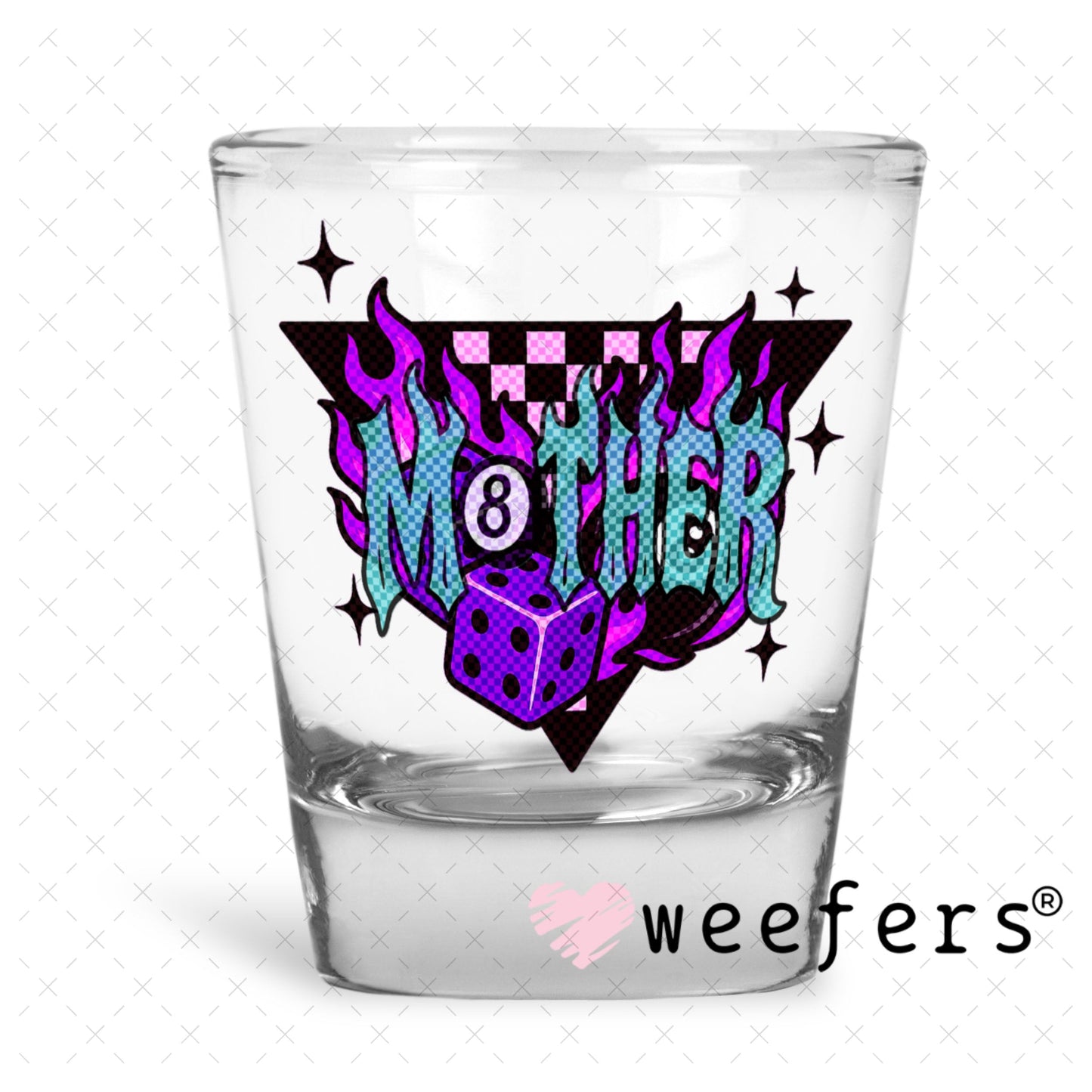 UV DTF Decal - Purple Mother Shot Glass Heavy Base Weefers