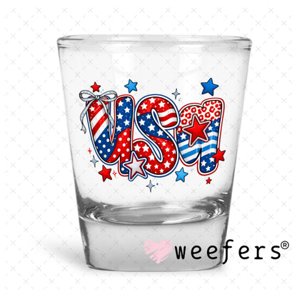 UV DTF Decal - USA 4th of July Shot Glass Heavy Base Weefers