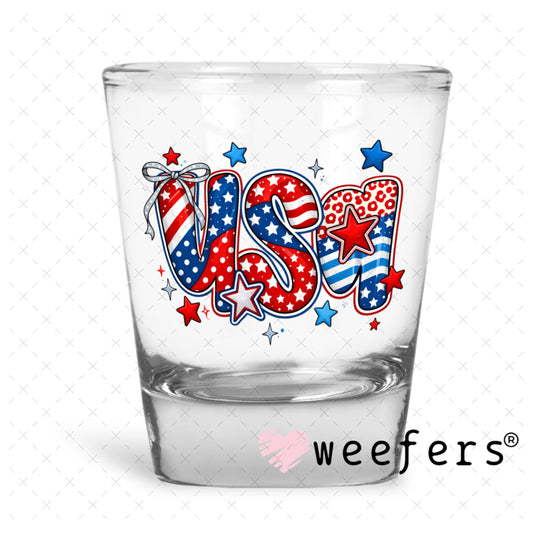 UV DTF Decal - USA 4th of July Shot Glass Heavy Base Weefers