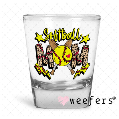 UV DTF Decal - Softball Mom Shot Glass Heavy Base Weefers