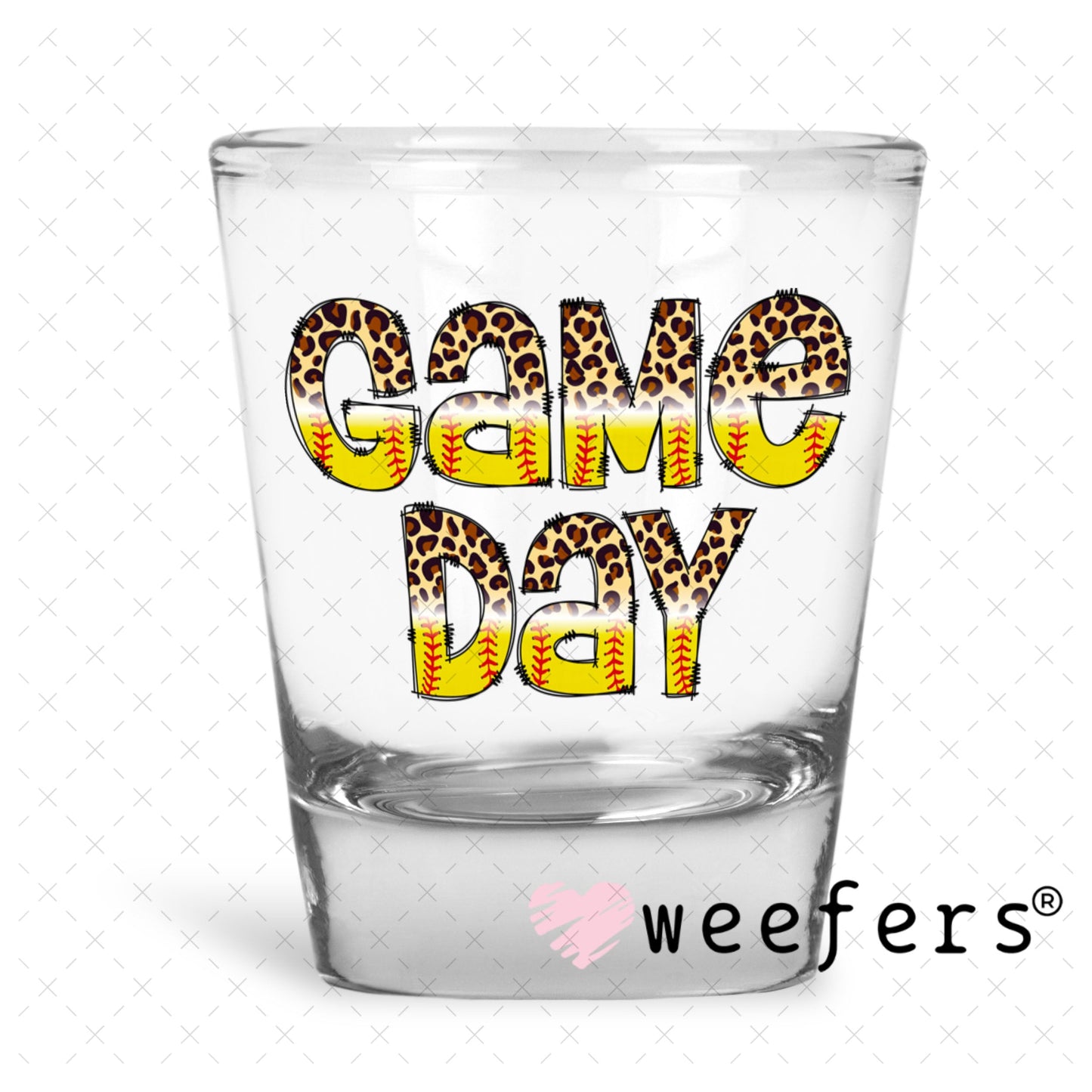 UV DTF Decal - Game Day Softball Shot Glass Heavy Base Weefers