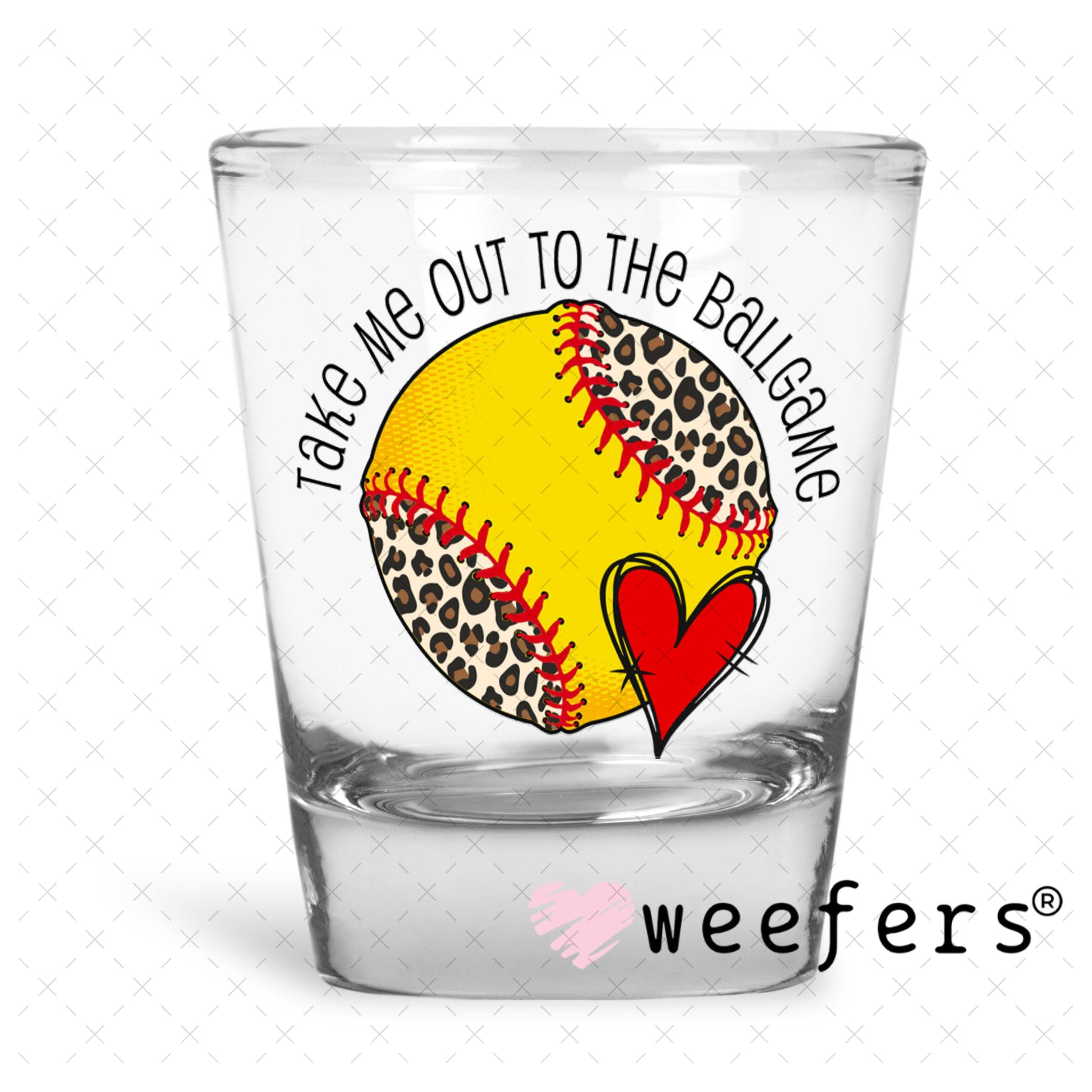 UV DTF Decal - Take Me Out to the Ballgame Shot Glass Heavy Base Weefers