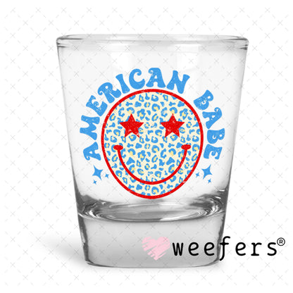 UV DTF Decal - American Babe Smile Face Shot Glass Heavy Base Weefers