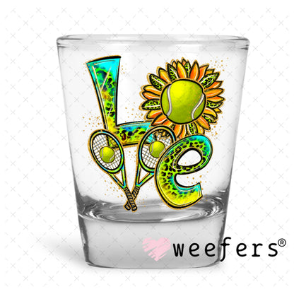 UV DTF Decal - Love Tennis Shot Glass Heavy Base Weefers
