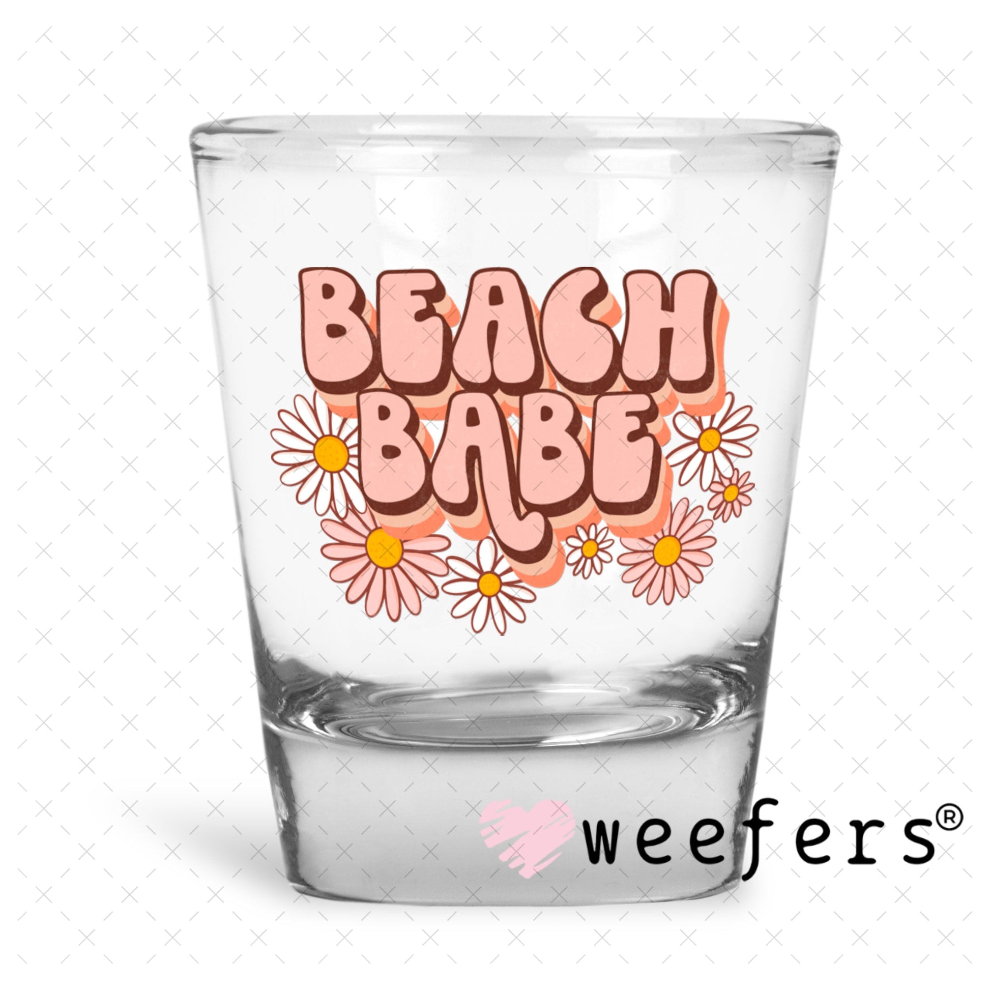 UV DTF Decal - Beach Babe Shot Glass Heavy Base Weefers