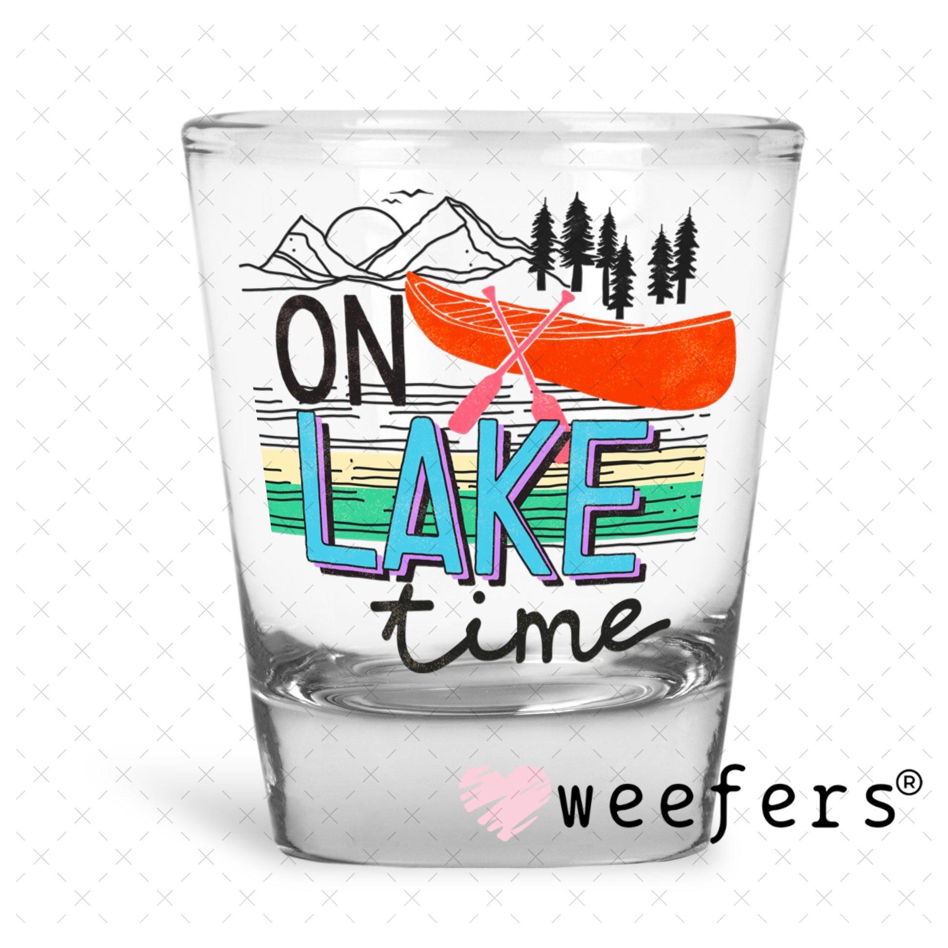 UV DTF Decal - On Lake Time Shot Glass Heavy Base Weefers