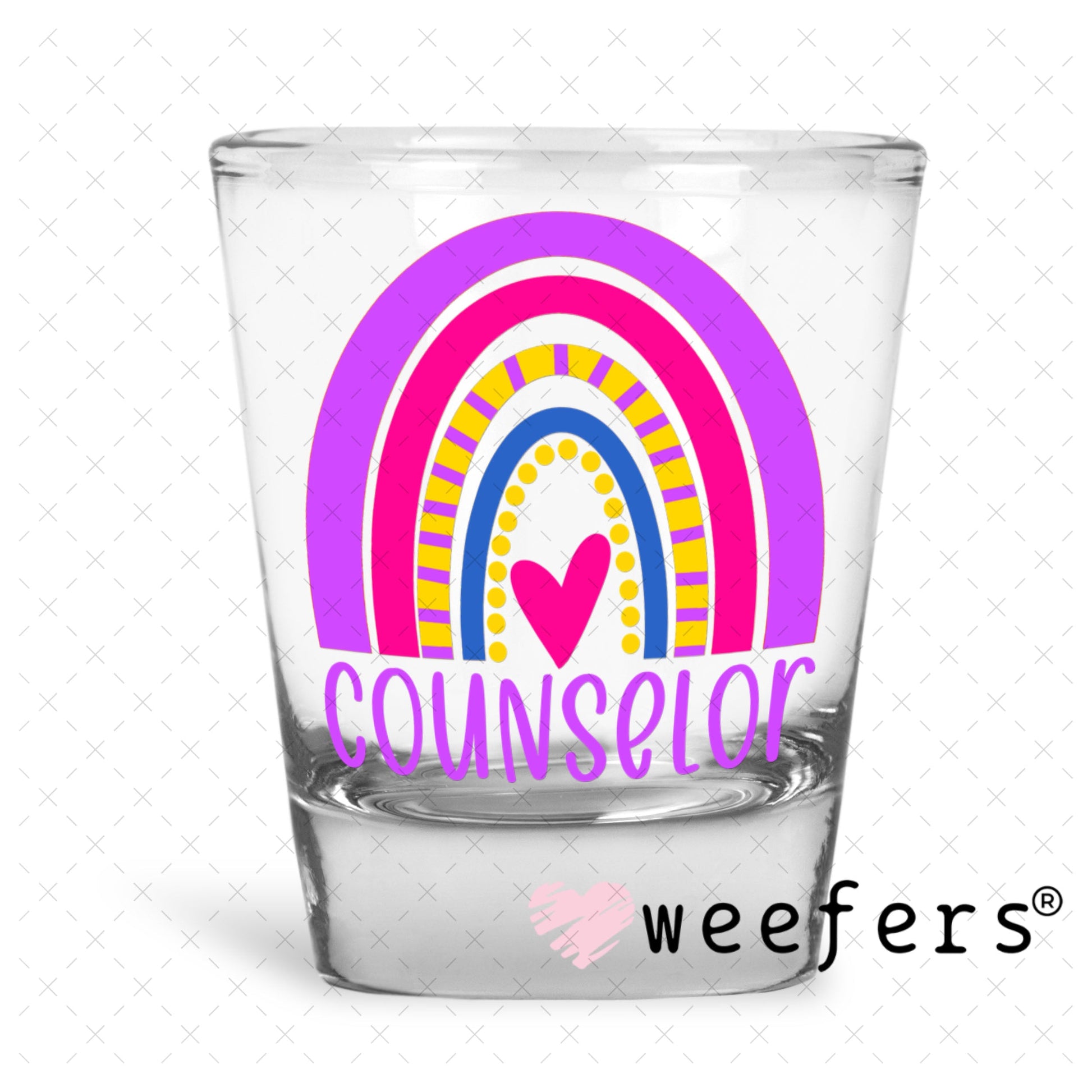 UV DTF Decal - Counselor Rainbow Shot Glass Heavy Base Weefers