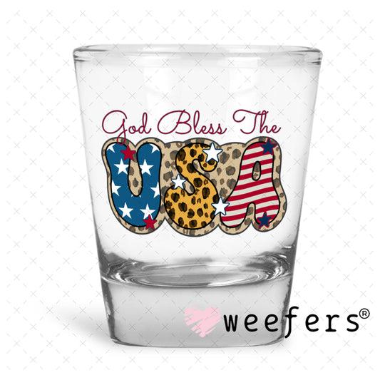 UV DTF Decal - God Bless the USA Shot Glass Heavy Base Weefers