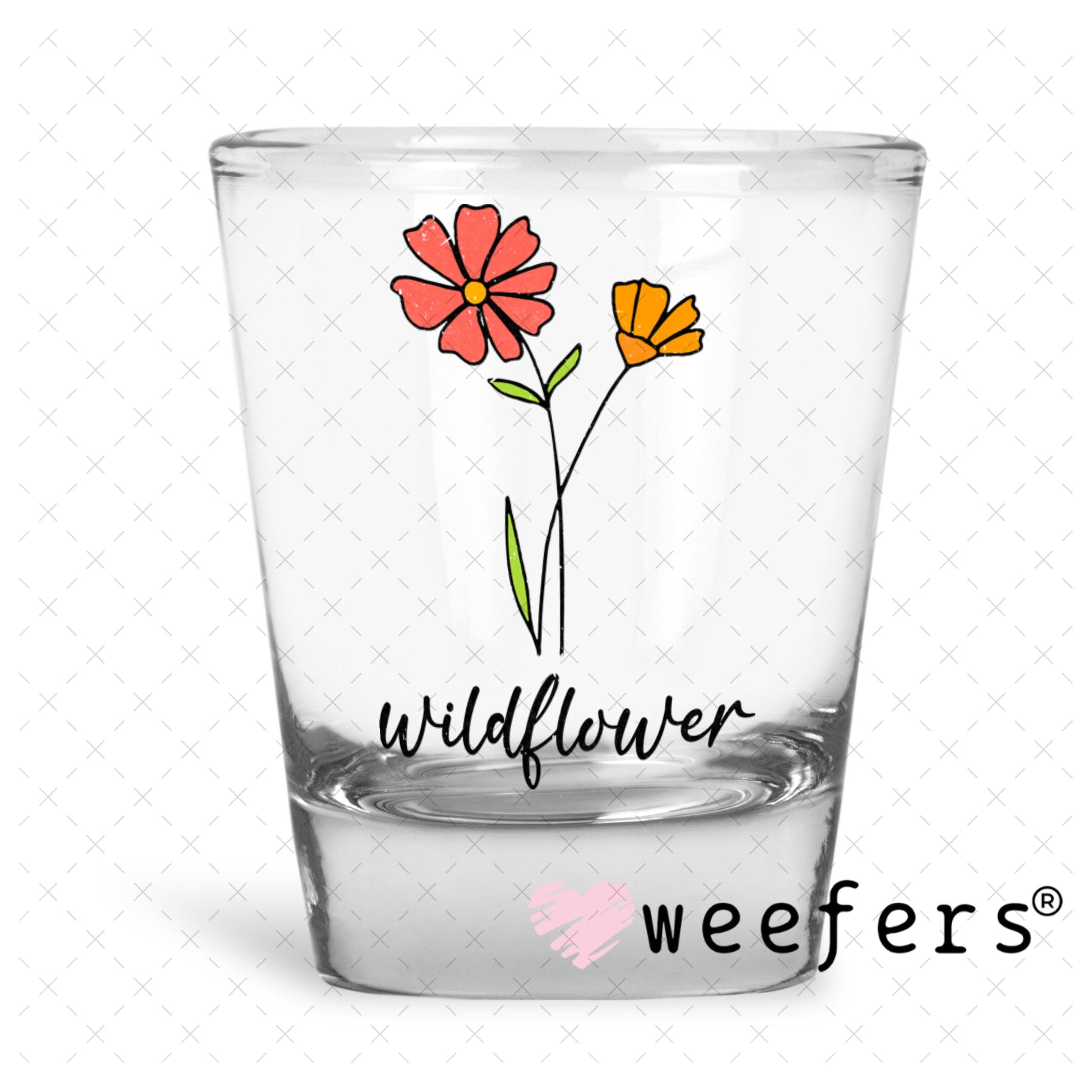 UV DTF Decal - Wildflower Shot Glass Heavy Base Weefers