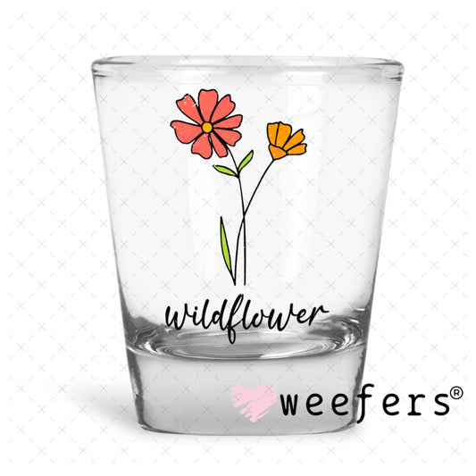 UV DTF Decal - Wildflower Shot Glass Heavy Base Weefers