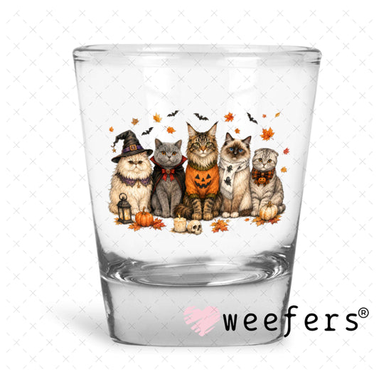 UV DTF Decal - Halloween Cat Friend Shot Glass Heavy Base Weefers