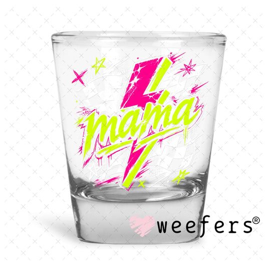 UV DTF Decal - Mama Yellow Magenta Shot Glass Heavy Base Weefers