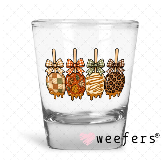 UV DTF Decal - Autumn Candy Apples Shot Glass Heavy Base Weefers