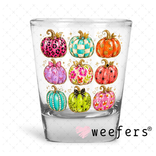 UV DTF Decal - Bougie Pumpkins Shot Glass Heavy Base Weefers