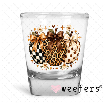 UV DTF Decal - Leopard Apples Fall Shot Glass Heavy Base Weefers