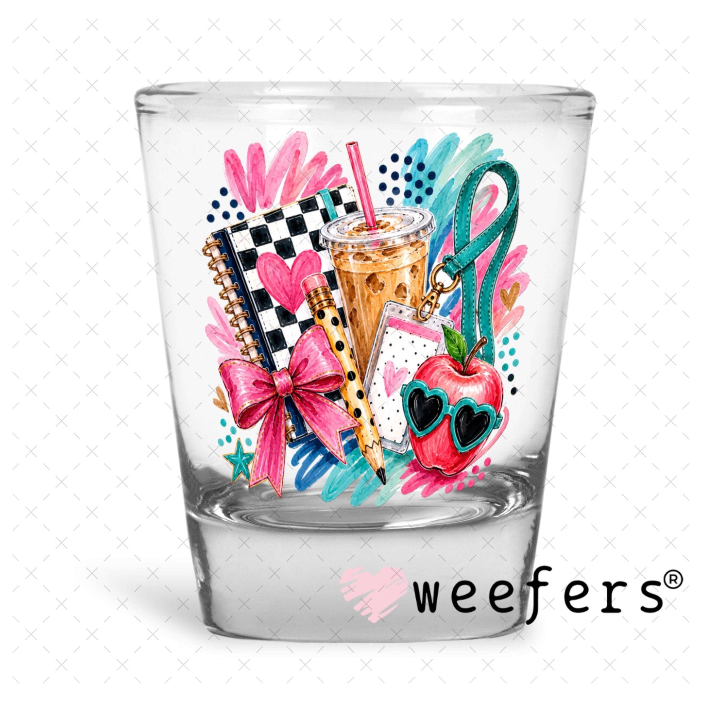 UV DTF Decal - Preppy Teacher Shot Glass Heavy Base Weefers