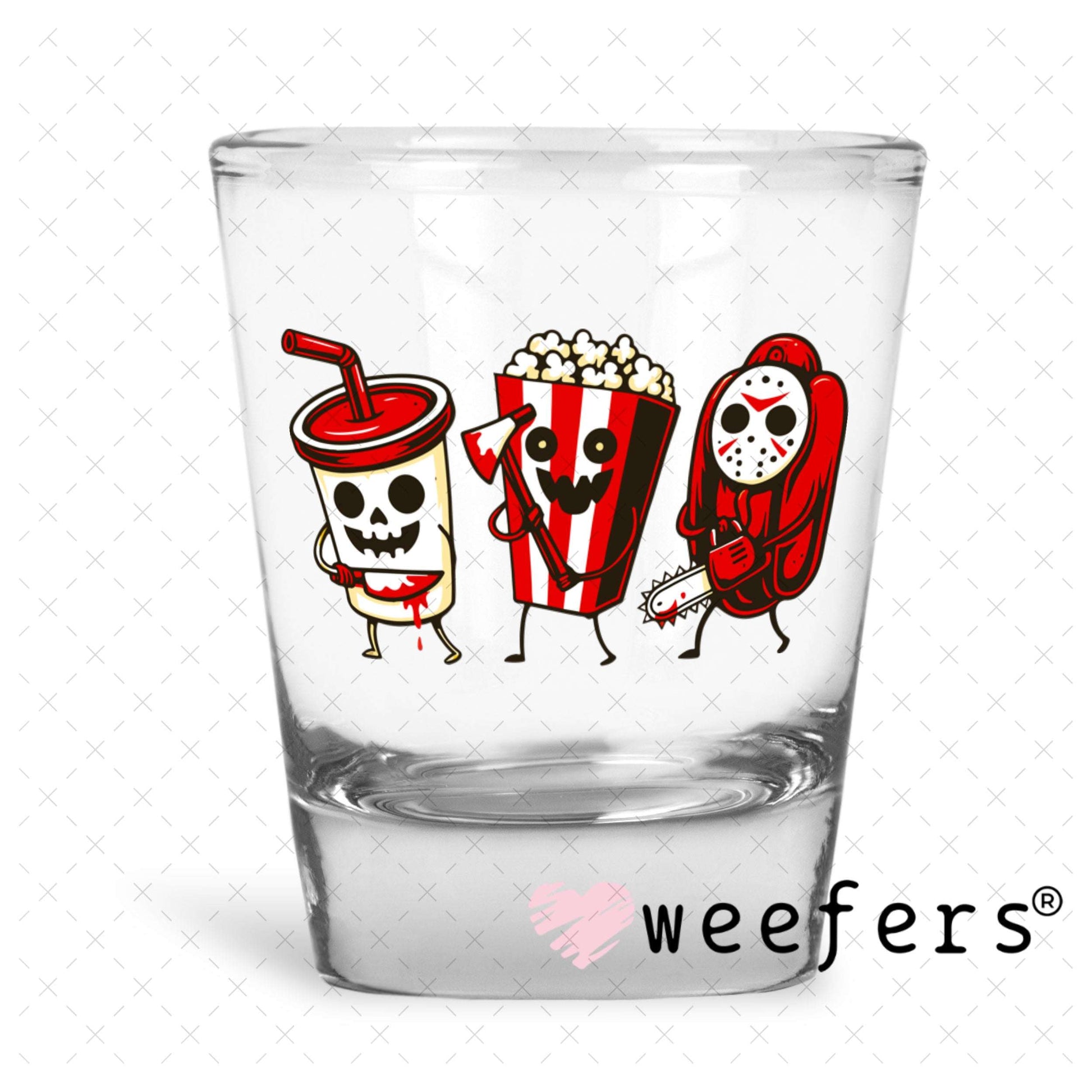 UV DTF Decal - Scary Movies Shot Glass Heavy Base Weefers