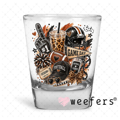 UV DTF Decal - Game Day Football Shot Glass Heavy Base Weefers
