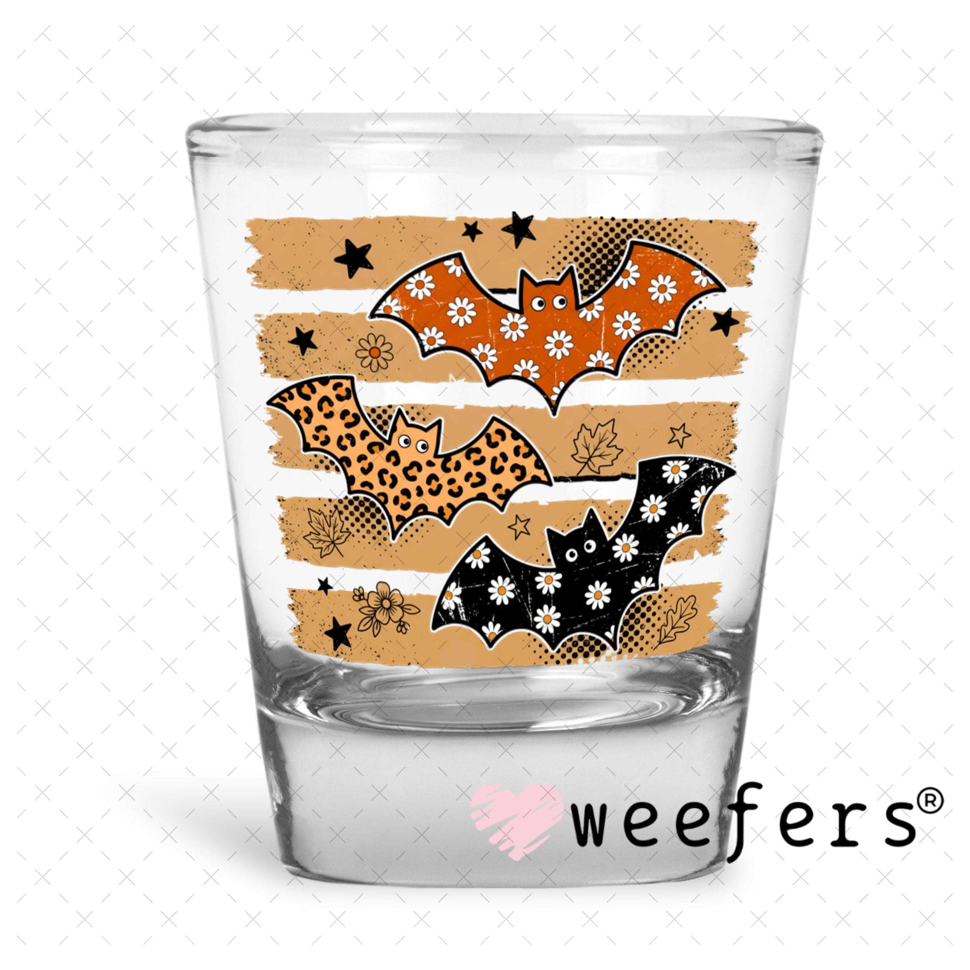 UV DTF Decal - Fall Bats Shot Glass Heavy Base Weefers
