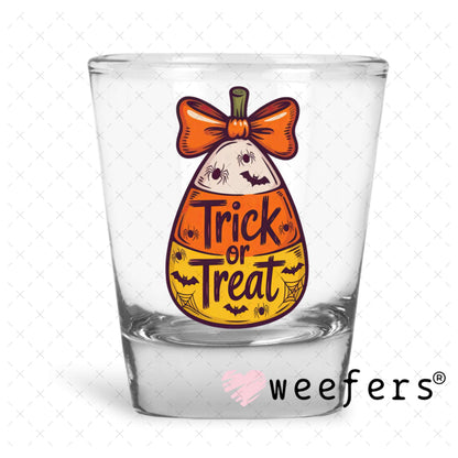 UV DTF Decal - Trick or Treat Candy Corn Shot Glass Heavy Base Weefers